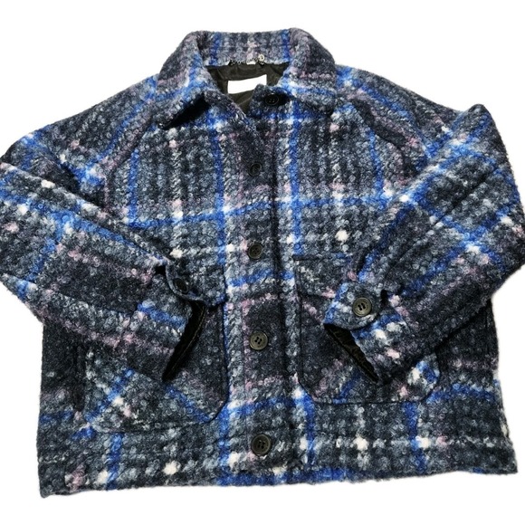 Calvin Klein Jackets & Blazers - Calvin Klein Plaid Faux Fur Sherpa Jacket Sz XL Blue Plaid Teddy Boxer Jacket